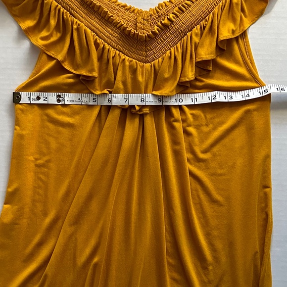 Ann Taylor ruffle smocked v-neck top - Picture 3 of 7